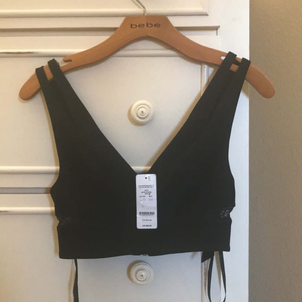 Bebe NWT BLACK CROP TOP